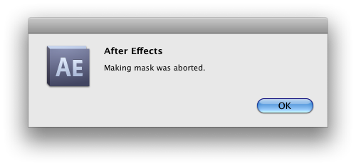 Message Dialog on aborting generating mask with Auto Keyframes