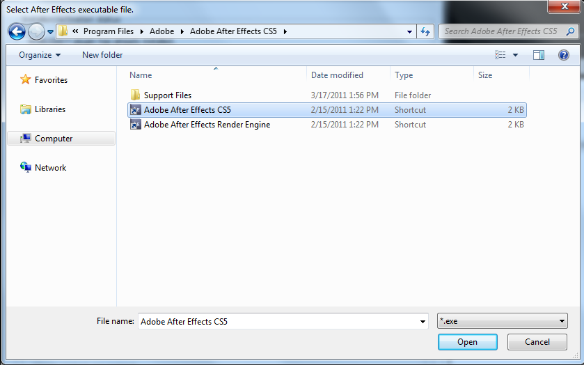 Select After Effects (Windows)