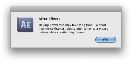 Warning dialog on generating mask with Auto Keyframes