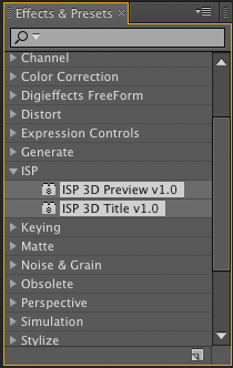 Effects & Presets Window (After Effects)