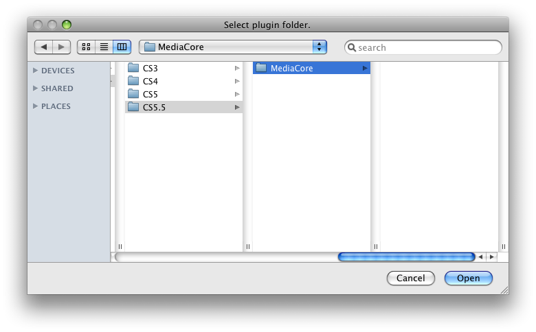 Specify Host Application's Path(Macintosh)