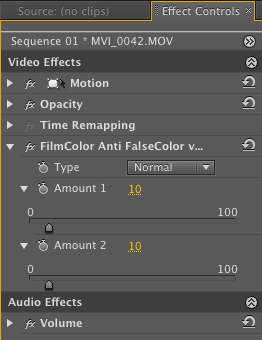 Effect Control Panel of ISP Film Color Anti FalseColor