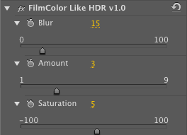 Effect Control Panel of ISP Film Color Like HDR