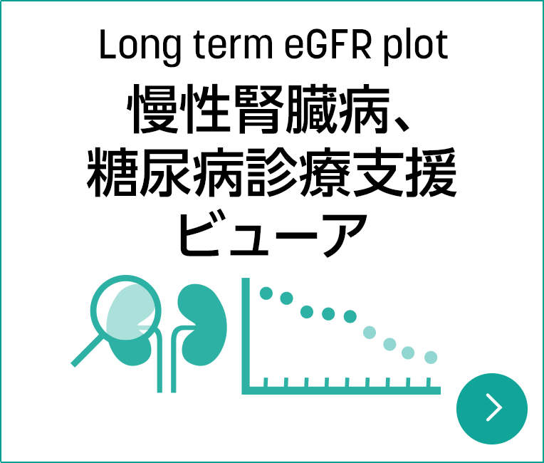 Long term eGFR plot 慢性腎臓病、糖尿病診療支援ビューア